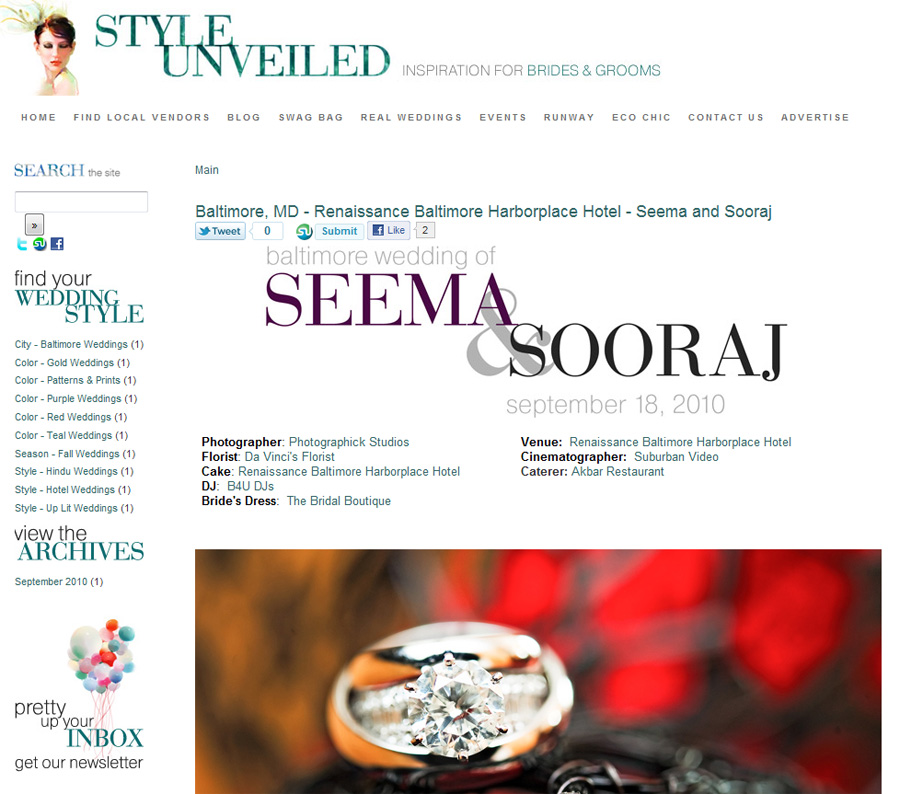 , Published: Style Unveiled&#8217;s Writeup for Seema and Sooraj!