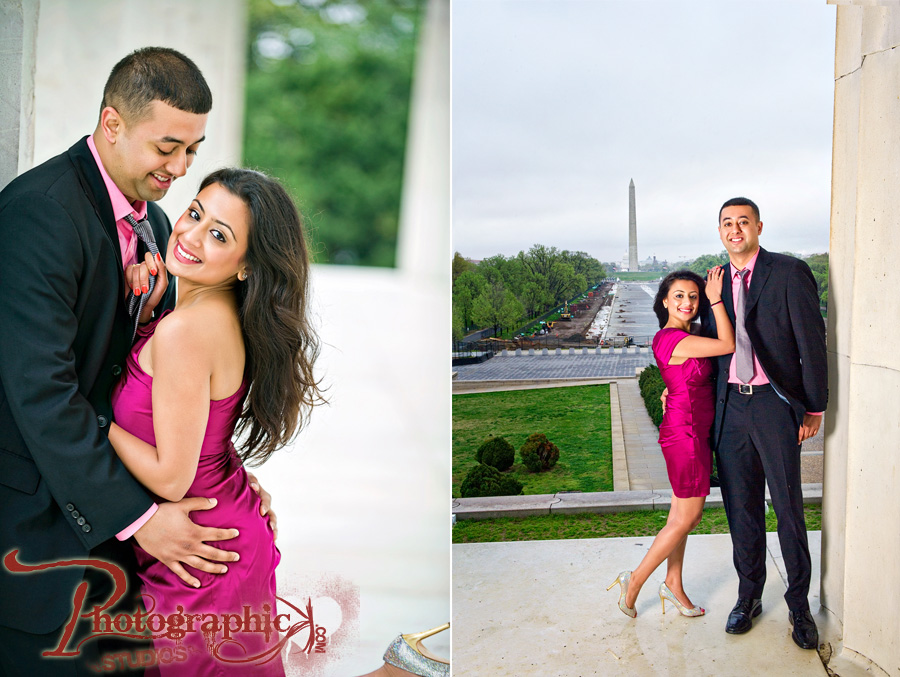 , Chitrali and Nikhil&#8217;s Engagement Session around the Washington DC Monuments