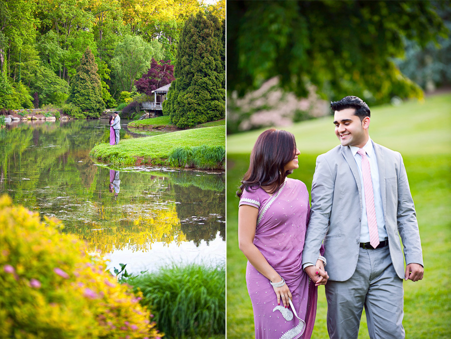 , Brookside Gardens Engagement Session of Leena and Anand