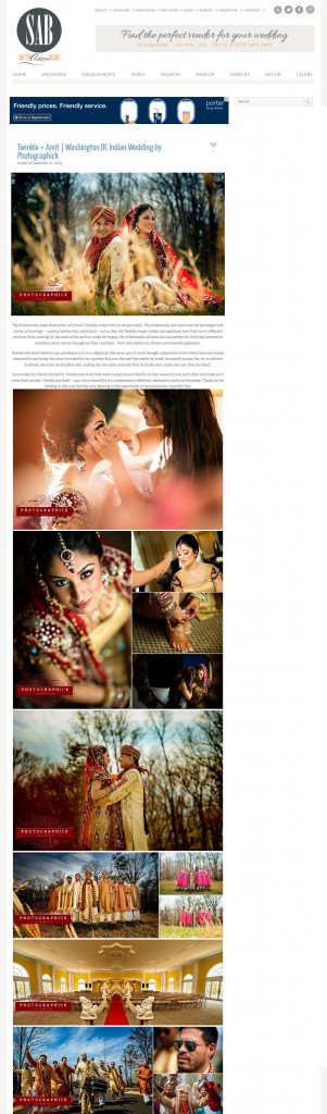 , Twinkle and Amit Published on South Asian Bride Magazine