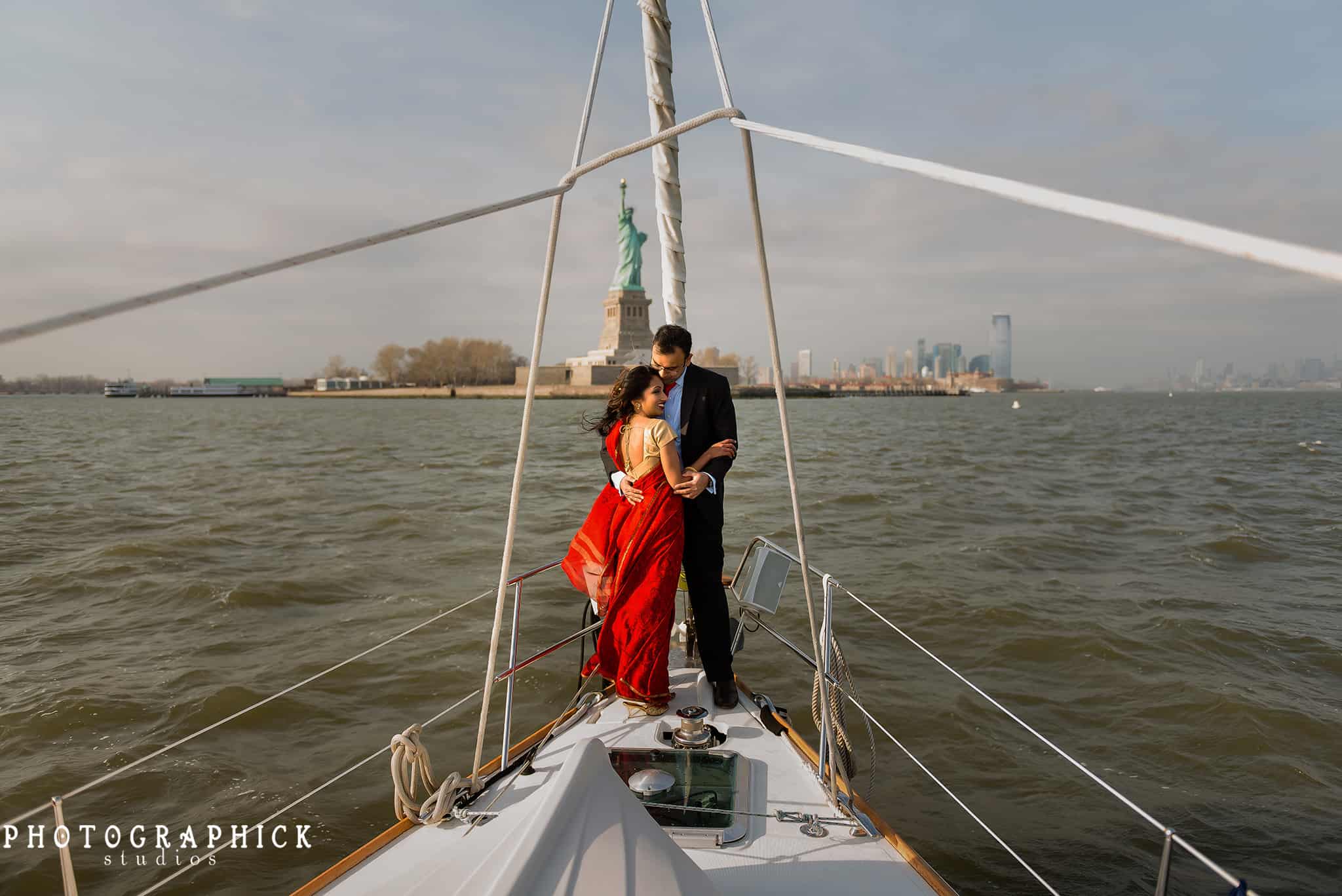 New York City Sailboat Engagement Session, New York City Sailboat Engagement Session: Nithya and Arvind